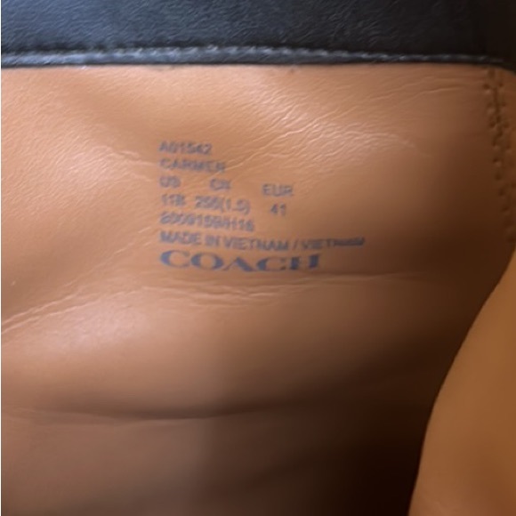 COACH Carmen Semi Matte Calf Leather Suede Ankle Boots Black Size 11 - Picture 14 of 15